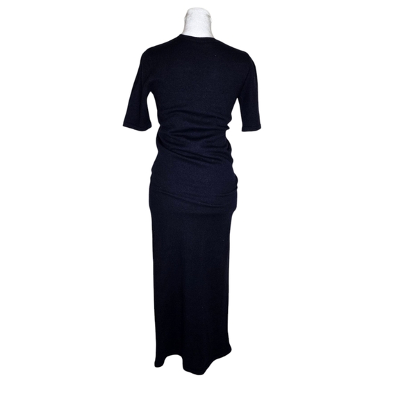 Demylee Womens Navy Blue Wool Blend Sweater Dress Maxi Half Sleeve Size Medium - Picture 2 of 7